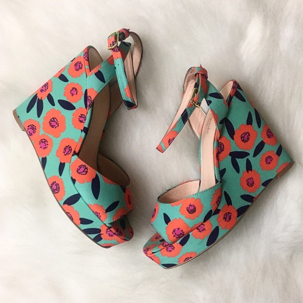 Kate Spade Floral Wedges, Size 7.5 - Picture 1 of 8
